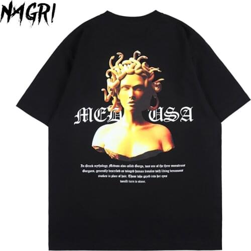 NAGRI Mens T Shirt Streetwear Hip Hop T-Shirts Short Sleeve Cotton T-shirt Casual Harajuku Tee Summer Graphic Tees Male