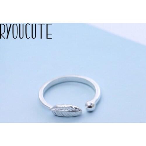New Feather Rings For Women Open Rings Brand Female Jewelry Valentines Day Gift