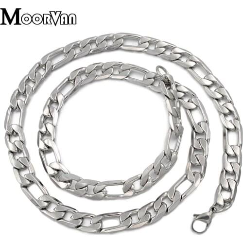 9MM NK Chain Stainless Steel Silver Color Trendy Unisex Necklace Man Women Party Gift jewelry 60CM long New Arrival VN423