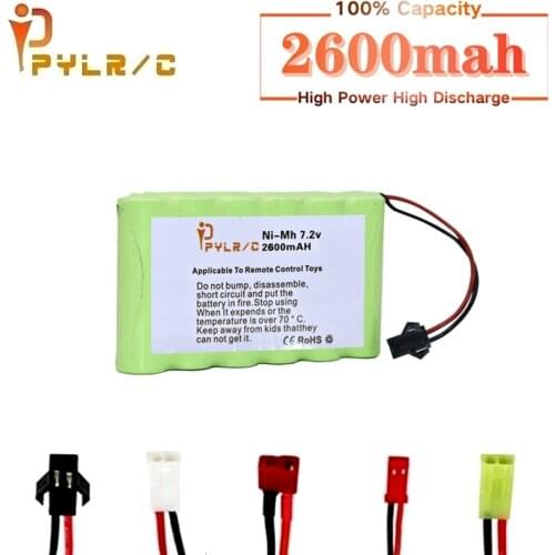7.2v Rechargeable Battery For Rc toy Cars Tanks Robots Gun 2600mah Ni-MH Battery AA 7.2v 2600mah Batteries Pack For Rc Boat 1PCS
