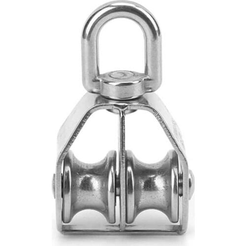 Marine Pulley Lifting Double Roller Rotatable Loading 316 Stainless Steel for Ships