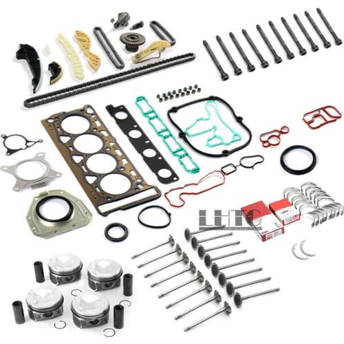 Pistons Rings Timing Chain Crankshaft Connecting Rod Bearing Engine Overhaul Reconstruction Kit For VW AUDI 2.0 TFSI