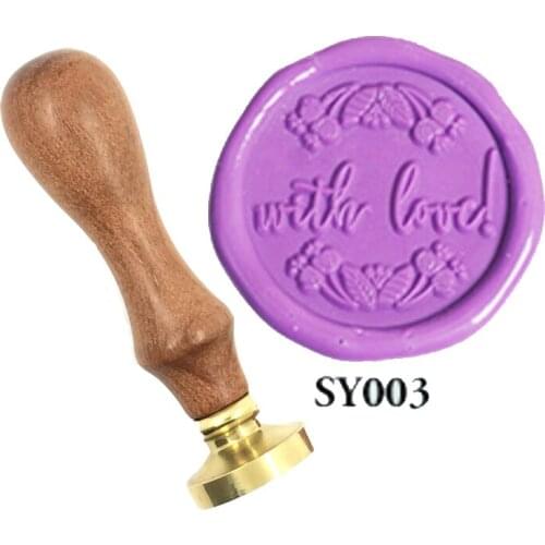 With Love greeting for blessing Wax Stamp wood handle spoon,Diy Envelope Stamps Rose Crown Ornament Classic Wedding Invitations