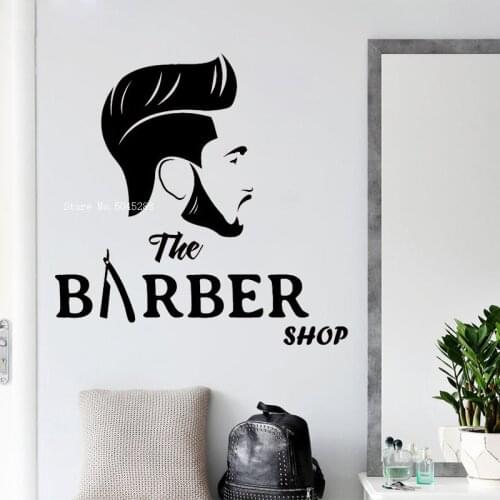 Barbershop Hairdresser Vinyl Wall Decals Haircut For Men Stickers Cool Art Murals Self-adhesive Male Decoration Y062