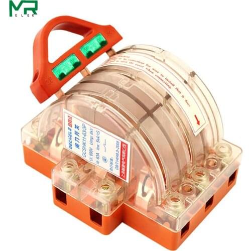 High-quality 1PSC /32A/63A/100A/225A 3P Transparent with lamp Two Pole Double Throw Knife Disconnect Switch
