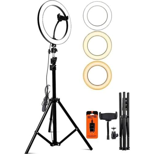 Youtuber Led Illuminated Tripod Mount Selfie Makeup Işığı Continuous Ring Light 10 Inch Ring