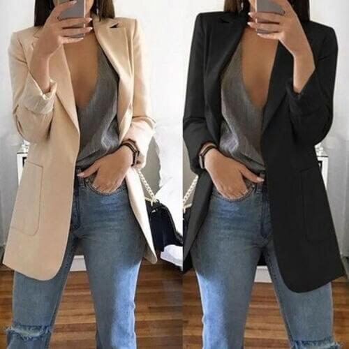 2020 Autumn Winter Women Casual Mid Long Trench Office Fashion Lapel Jacket Korean Coats Slim Cardigan Outdoor Jacket