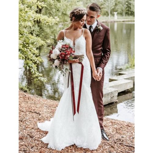 Vestido de Noiva 2020 Spagetti Straps Summer Beach Wedding Dresses Backless Garden Bridal Gown wedding gown Robe De Mariee