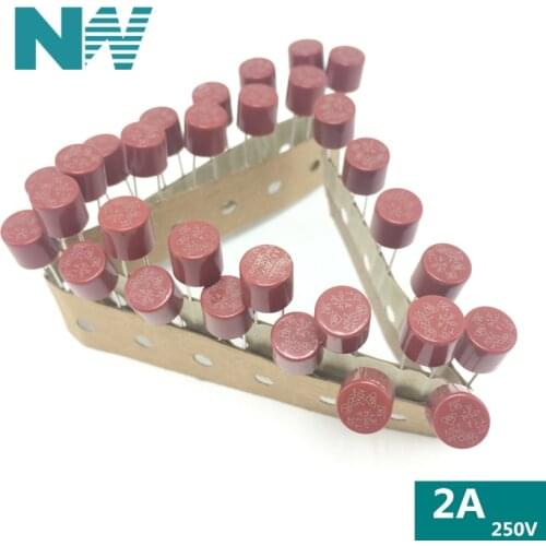 10PCS Cylindrical Fuse 2A 250V 382 Cylindrical Plastic Fuse T2A LCD TV Power Board Commonly Used New Original