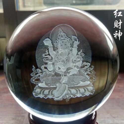 2021 Southeast Asia Buddhism efficacious Recruit money God of wealth red Jambhala FENG SHUI Talisman 3D Crystal ball statue