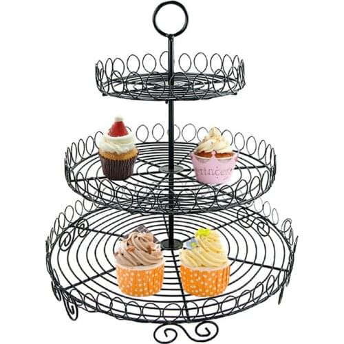 3 Floors Metal Non-Stick Cooking Rack Cake Biscuits Bread Rack Baking Pastry Tools Festive Party Cake Stand