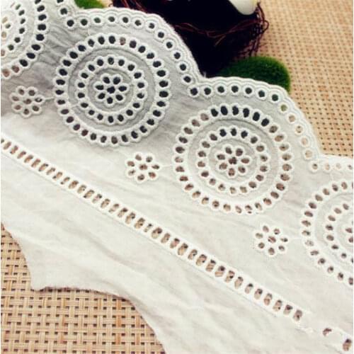 5Yard/Lot 100% Cotton Cloth Lace Trim Embroidered Lace Fabric Width 15CM Clothing Dress Curtains Diy Sewing Accessories
