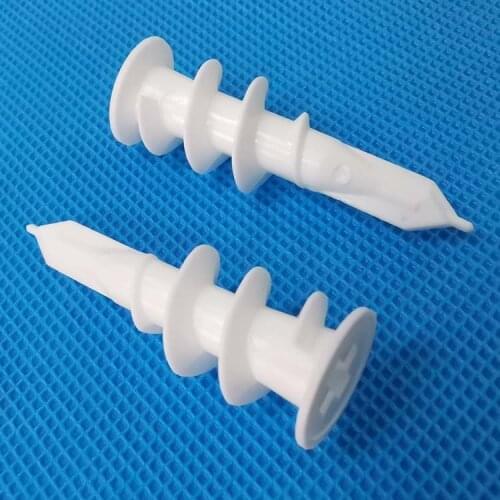 500Pcs Gypsum Board Expansion Pipe Spiral Expansion Screw Special Plastic Expansion Pipe for Gypsum Wall