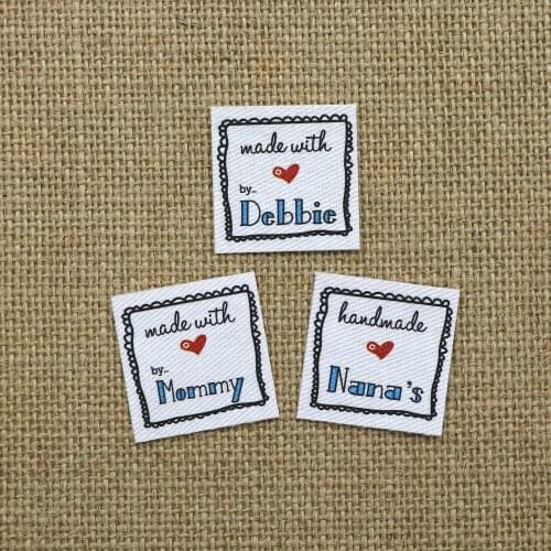 70 pieces Custom Ironing Labels, Personalized Brand , Logo or Text, Clothing Labels, iron on, Square, frame (YT082)