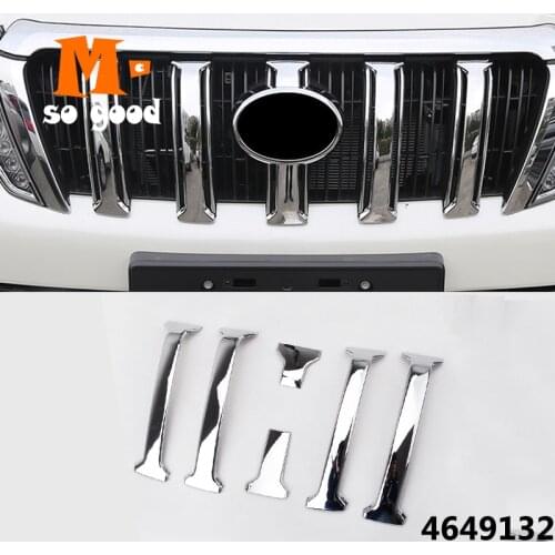 ABS Chrome Car-styling for Toyota Prado J150 GX GXL Land Cruiser Accessories Front Mesh Grille Cover Trim 2014 2015 2016 2017