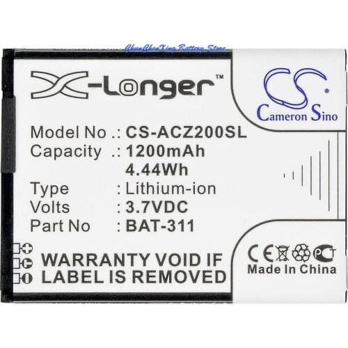 Cameron Sino 1200mAh Battery BAT-311, KT.0010S.011 for Acer Liquid M220, Liquid M220 Dual SIM, Liquid Z200, Z220,M220, Z200