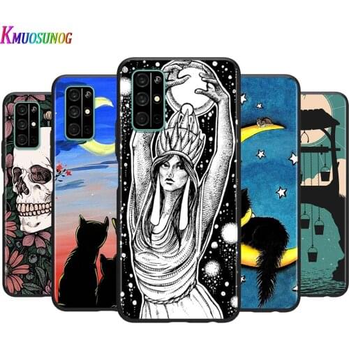 Witches Moon Tarot Mystery for Huawei Honor 30 20S 20 10i 9S 9A 9C 9X 8X 10 9 Lite 8A 7C 7A Pro Soft Black Phone Case