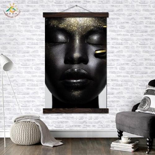 Black Makup Lady Face Modern Canvas Art Prints Poster Wall Painting Scroll Painting Artwork Wall Art Pictures Home Decoration