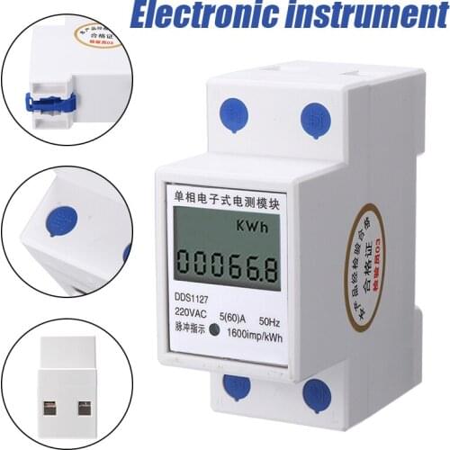 Anti-electromagnetic Interference Digital LCD Energy Meter Wattmeter Wattage Electricity Power Consumption Meter 20 - 250VAC