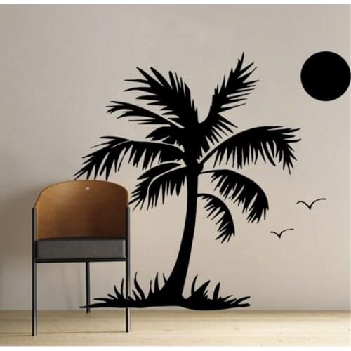 Moda coconut tree adesivo de parede decoração da sua casa para sala de estar decoração decalques de parede decoração do N2341