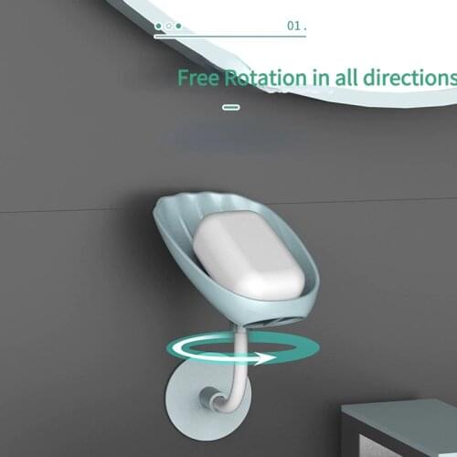 Bars Soap Holder Shell Shape Self Draining Shower Soap Box Creative Wall Mounted Soap Container Perforation-Free for Bathroom