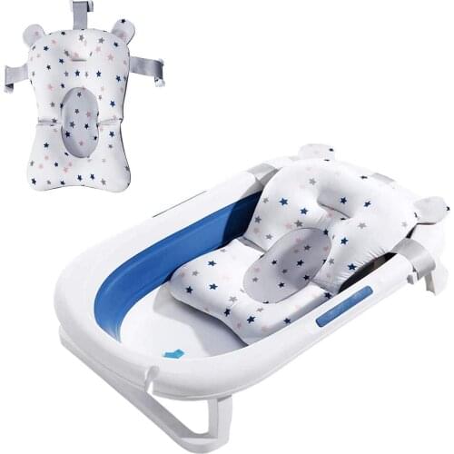 Baby Bath Cushion Pad Anti-Slip Baby Bath Tub Pad Seat Support Mat Newborn Safety Security Bath Foldable for 0-12 Months Baby