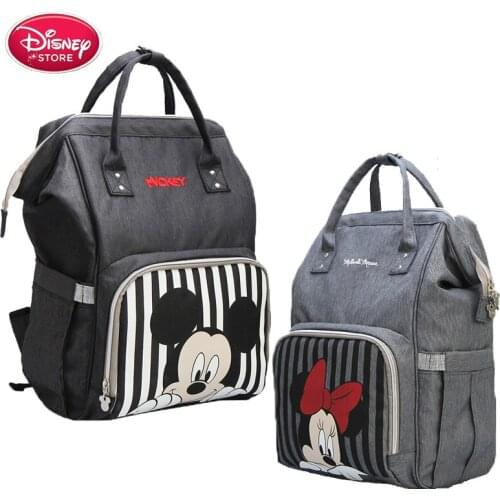 Disney Mickey Mouse Diaper Bag Backpack Baby Mummy Stroller Bottle USB Heating Insulation Bag Mother Travel Backpack