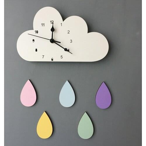 Home Furnishing Cloud rain Silence clock wall decoration clock for kids room boy room wall decor