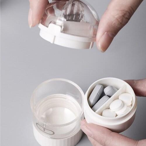 Travel Small Medicine Box Cutting Grinding And Grinding Device Mini Portable Pill Storage Box Household Division Grinder Crusher