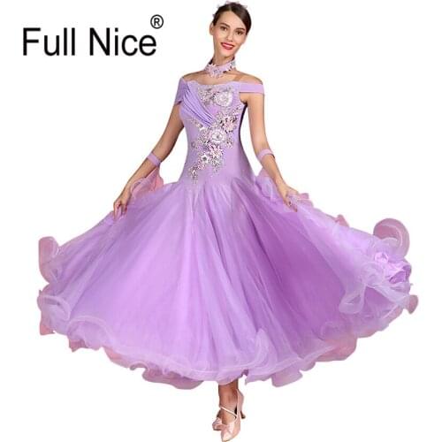 Elegant Purple Luxurious dress Ballroom Dance Dress Modern Dance Flamenco Waltz Dress Standard Practice Wear Competition Costume