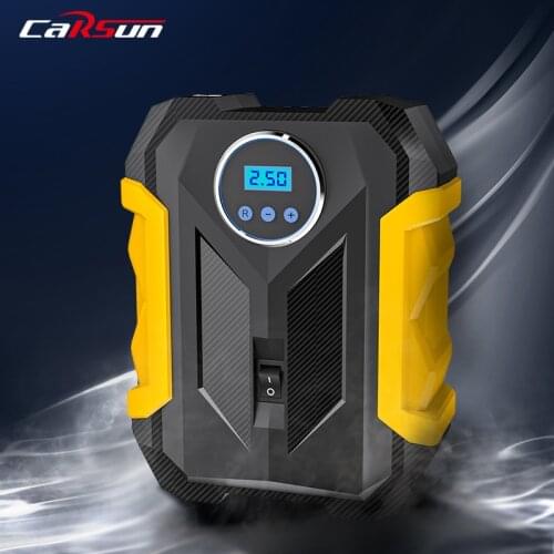 Carsun Car Air Pump with LED light Portable Air Compressor Inflatable Pump Digital Car Tire Inflator For Motorcycle Bicycle
