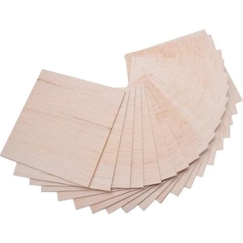 20pcs Wooden Plate Model Balsa Wood Sheets for DIY Airplane House Boat Ship Model Wood Material Aircraft 100x100x1mm