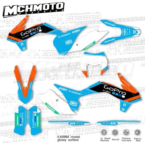 MCHMFGFull Graphics Decals Stickers Motorcycle Background Custom Number Name For KTM EXC EXC-F 125 250 300 350 450 2014 2015 201