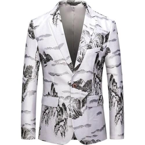 Great Designer Mens Jackets Chinese Style Classic Landscape Painting Suit Blazer masculino slim fit 5XL 4XL #917