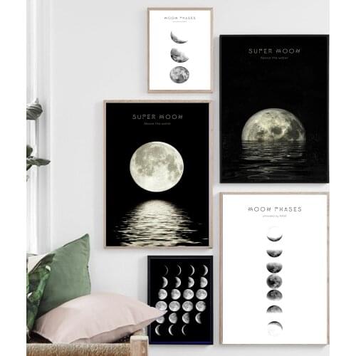 Minimalist Luna Wall Art Moon Phase Canvas Posters and Prints Abstract Painting Nordic Decoration Pictures Modern Home Decor
