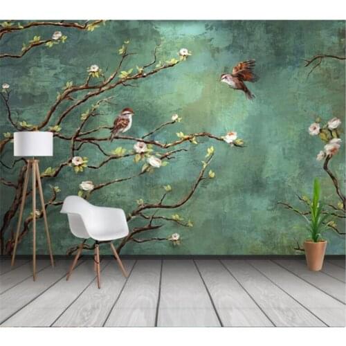 Wellyu Custom wallpaper 3d mural hand-painted painting flowers and birds fashion interior background decoration 3d wallpaper