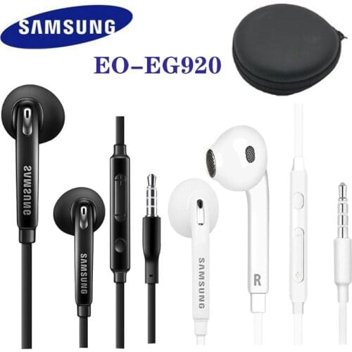 SAMSUNG Earphone 3.5mm plug In-ear Gaming Headsets Support Galaxy S8 S8P S9 S9P EO-EG920 Wired with Black Storage Box