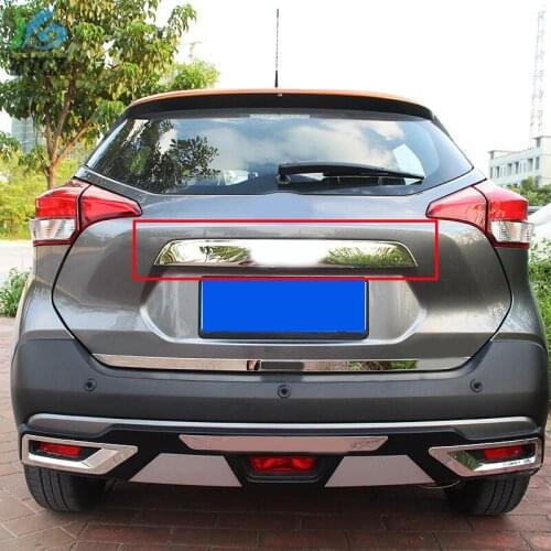 ABS plastic Accessories Exterior Rear Trunk Boot Door Lid Cover Trim 1pcs fit for Nissan Kicks 2016 2017 2018 2019