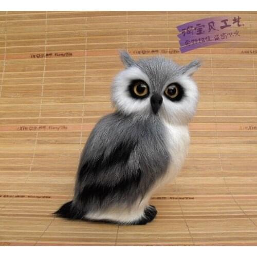 New simulation owl toy polyethylene&fur gray owl model gift about 9x9x15cm 2140