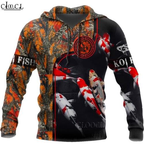 HX Newest Popular Koi Fish 3D Print Men Women Hoodies Sweatshirt Streetwear Zip Pullover Casual Tracksuits Drop Shipping