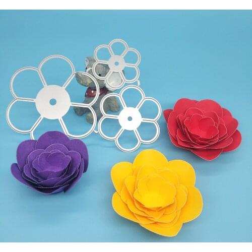 New three-layer cut metal flower die scrapbook mold embossed decoration photo album decoration card making DIY craft