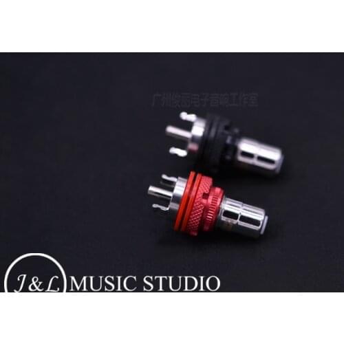 One pair EIZZ 1058 Rhodium plating RCA on red copper Signal socket