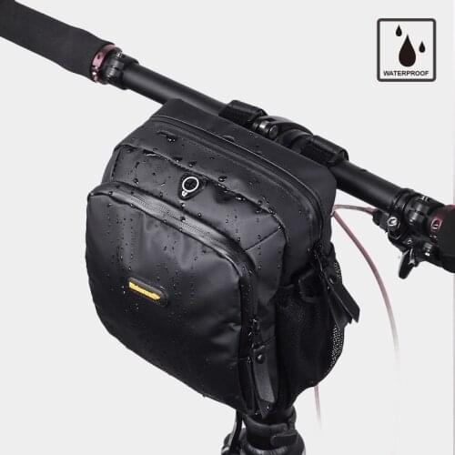 RHINOWALK Bicycle Front Bag Waterproof Fold Handle Package Large Capacity Electric Front Battery Pack Messenger Bag 16*6.8*21cm