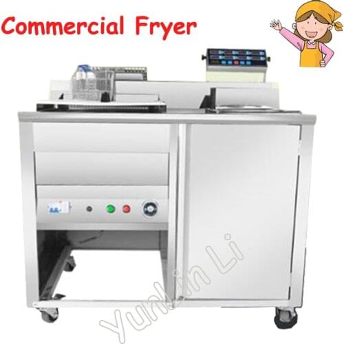 Movable Electric Deep Fryer Commercial Fryer Intelligent Control Frying Machine Electric Chicken Steak Snack Frying Car