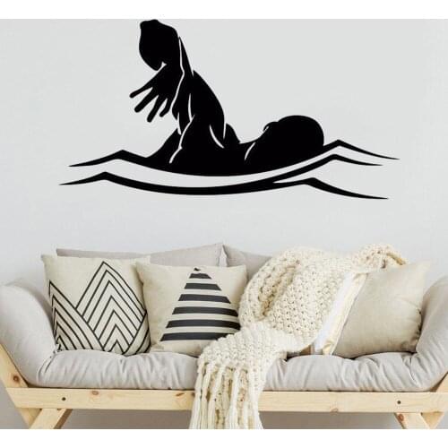 Swimming Posters Swim Wall Sticker Swimmer Decal Decor Mural Swimming Wall Decal Vinyl Wall Decals ov125
