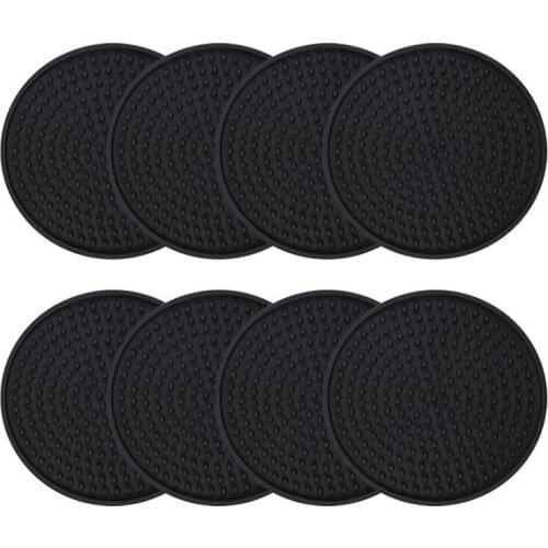 8Pcs Coasters for Drink,Non-Stick Coated,Coasters for Coffee Table,Heat-Resistant,Coasters with Deep Groove,Fit All Cups