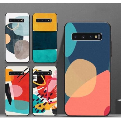 Casual color art graffiti color block Phone Case For Samsung A50 A51 A71 A20E A20S S10 S20 S21 S30 Plus ultra 5G M11 funda shell
