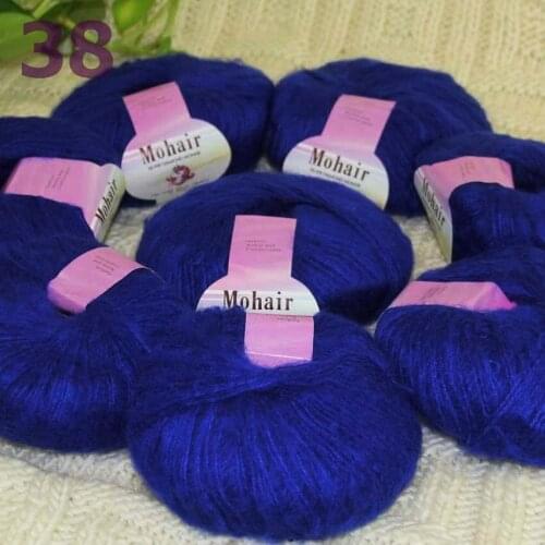 Sale New 8BallsX25g Luxury Soft Mohair Warm Wrap Shawl Hand Knit Crochet Yarn RoyalBlue 291-38-8