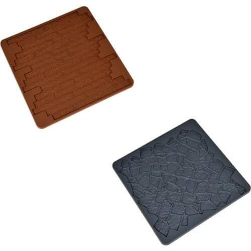 Stone Wall and Brick Textured Silicone Mold Lace mat Chocolate Fondant Cake Bread Decorating DIY Baking Cookies Moulds
