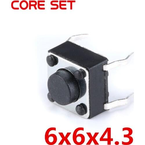 100PCS/Lot 6x6x4.3MM 4PIN Tactile Tact Micro Switch Touch Button Self-reset Button 6*6*4.3mm Plug-in Keys Button DIP